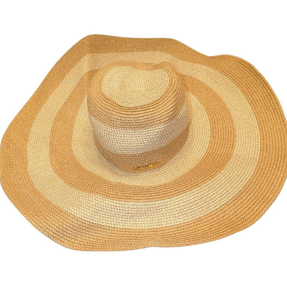 Calvin Klein Shimmer-Stripes Sun Hat